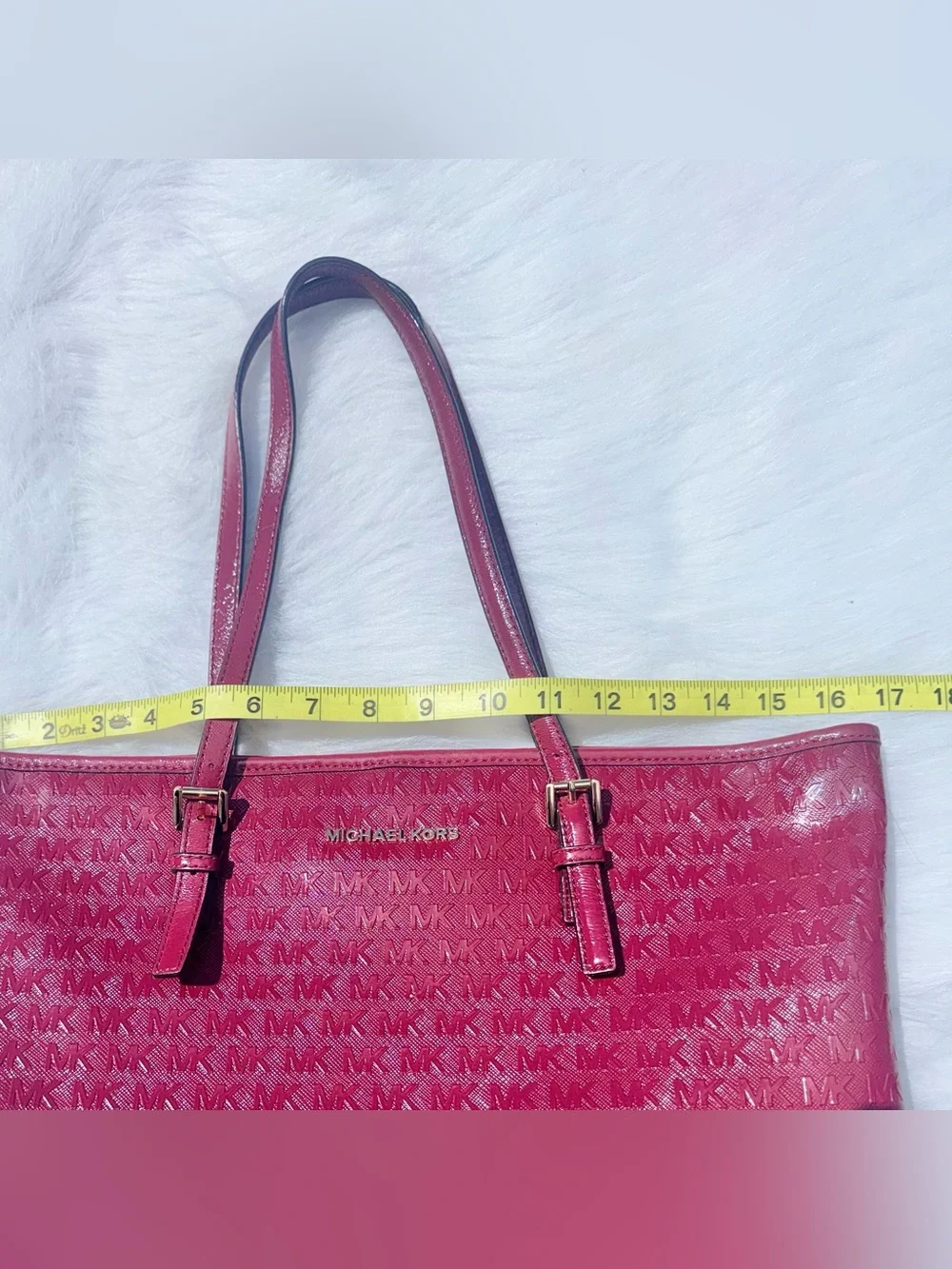 Michael Kors Jet Set Charm Large Tote Bag - Mulberry Debossed Patent Leather - Picture 3 of 6